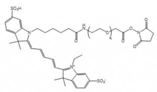熒光染料Cy5-PEG-NHS ester/聚乙二醇-琥珀酰亞胺活化酯溶于哪些溶劑？