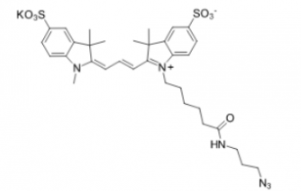 diSulfo-Cy3 azide/N3/疊氮(Methyl)，二磺酸基Cy3-疊氮(甲基）CAS:2055138-89-9溶于哪些溶劑？