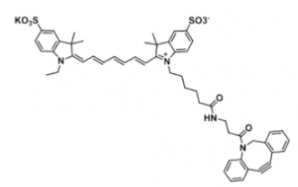 水溶性二磺酸基diSulfo-Cy7 DBCO/二苯基環(huán)辛炔，深綠色固體粉末，Ex/Em(nm) 750/773
