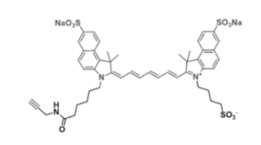 水溶性二磺酸基吲哚菁綠diSulfo-ICG alkyne/炔基炔烴熒光染料，吸收發射波長Ex/Em(nm) 751/830