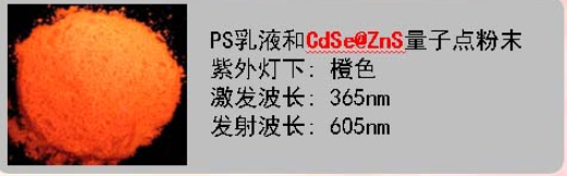 PS乳液和CdTe@ZnS量子點粉末