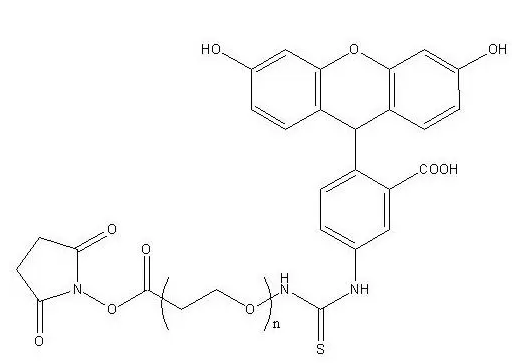 FITC-PEG-NHS，Fluorescein PEG2000 NHS，熒光素聚乙二醇-N-羥基琥珀酰亞胺