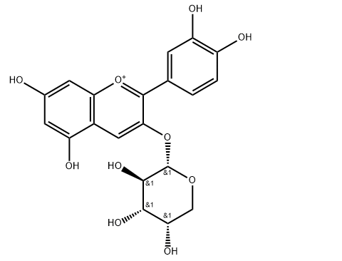 ROS活化氧CAS：792868-19-0，Cyanidin 3-O-arabinoside，矢車菊素-3-O-阿拉伯糖苷