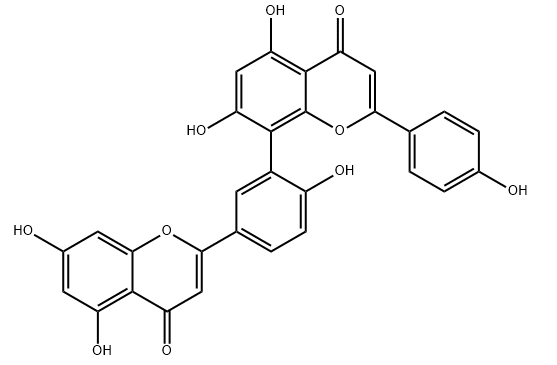 活化氧Amentoflavone，穗花杉雙黃酮，CAS號(hào)1617-53-4