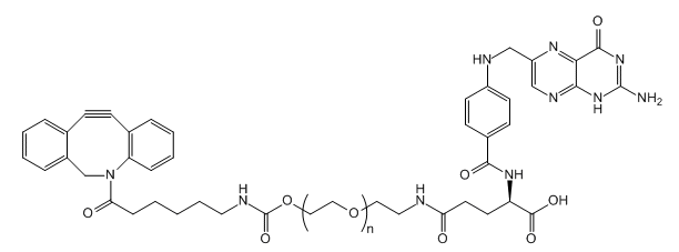 DBCO-PEG-FA；二苯并環(huán)辛炔-聚乙二醇-葉酸；Dibenzocycolctyne-PEG-Folic Acid