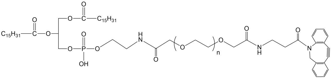 DPPE-PEG400-DBCO，二苯并環辛炔-聚乙二醇-二棕櫚酰磷脂酰乙醇胺