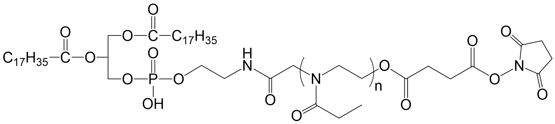 DSPE-PEOZ-NHS，NHS酯末端聚惡唑啉修飾磷脂